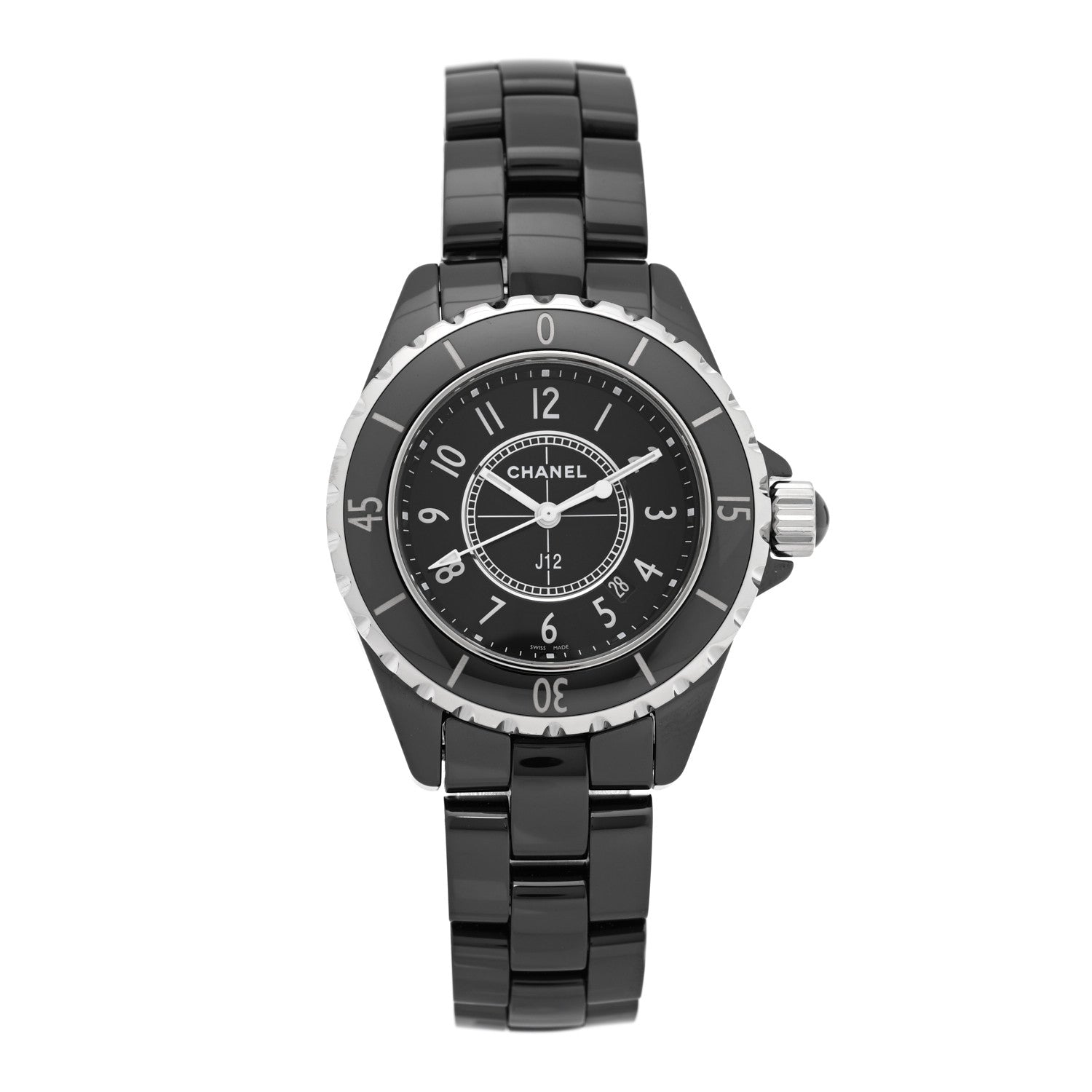 Chanel Stainless Steel Ceramic 33mm J12 Quartz Watch Black 1 of 5