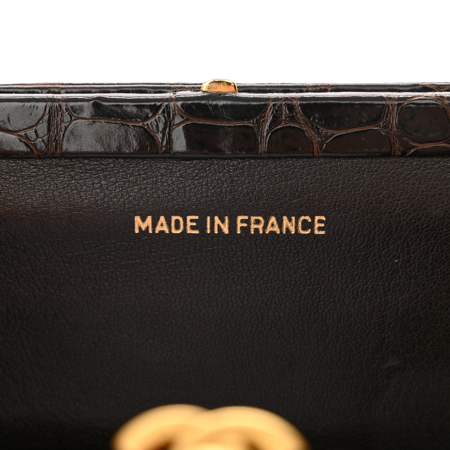 Alligator Chain Bag Dark Brown