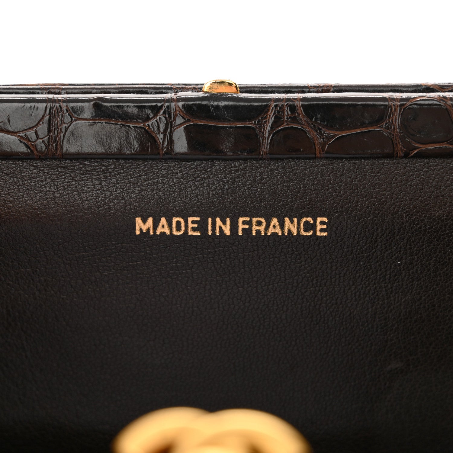 Chanel Alligator Chain Bag Dark Brown 7 of 12