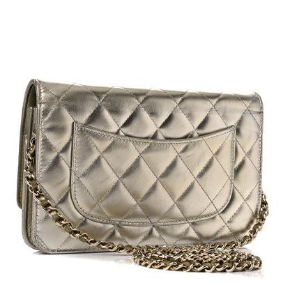 Chanel Metallic Aged Calfskin Quilted Reissue Wallet On Chain WOC Green 2 of 16