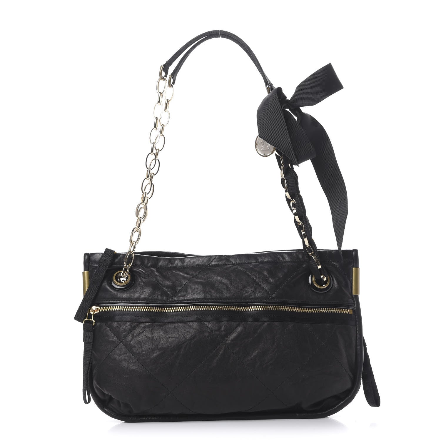 Lanvin Lambskin Quilted Medium Amalia Shoulder Bag Black 1 of 9