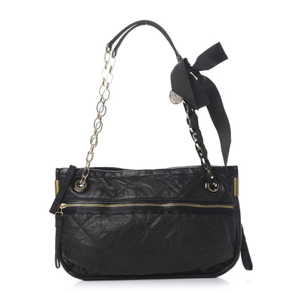 Lanvin Lambskin Quilted Medium Amalia Shoulder Bag Black 1 of 9