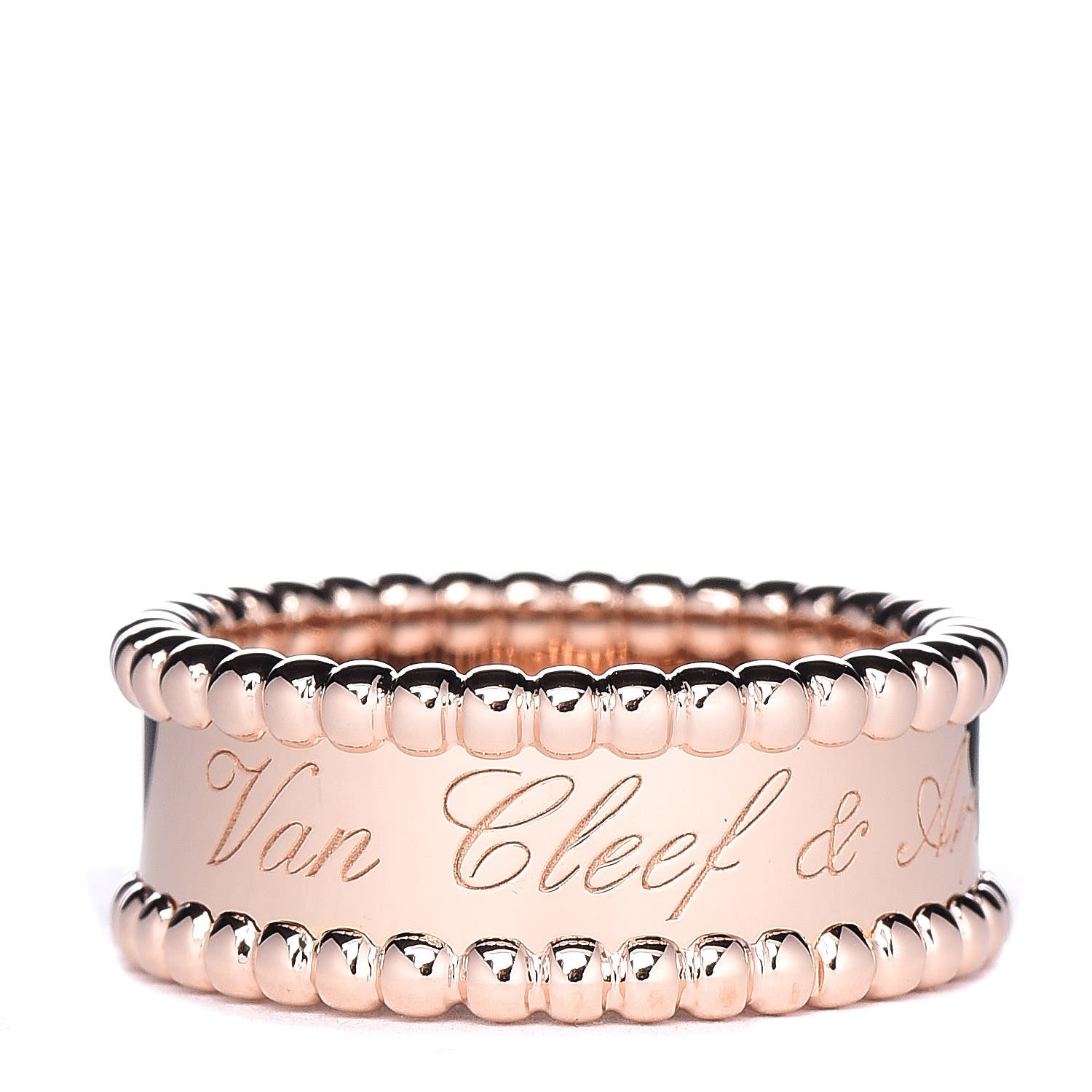 Van Cleef & Arpels 18K Rose Gold Perlee Signature Ring 51 5.75 1 of 6