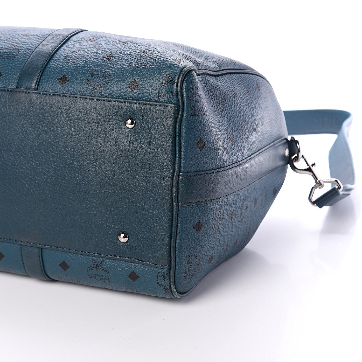 MCM Visetos Medium Traveler Weekender Bag Teal 8 of 8