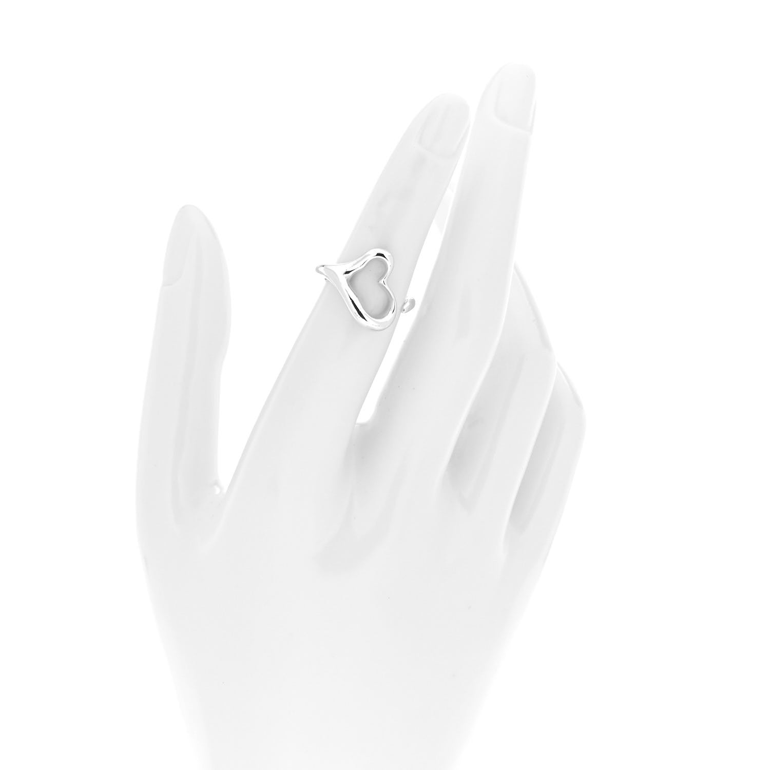 Tiffany Sterling Silver Elsa Peretti Open Heart Ring 51 5.75 2 of 4
