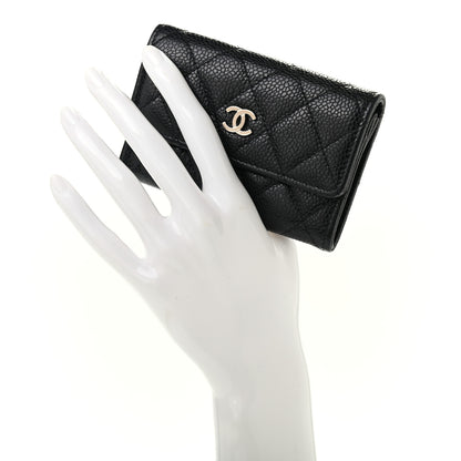 Chanel Caviar Quilted Flap Card Holder Black 2 of 9