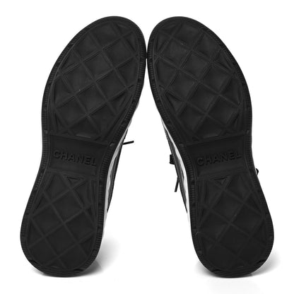 Chanel Velvet Calfskin Mixed Fibers CC Sneakers 39.5 Black 5 of 8