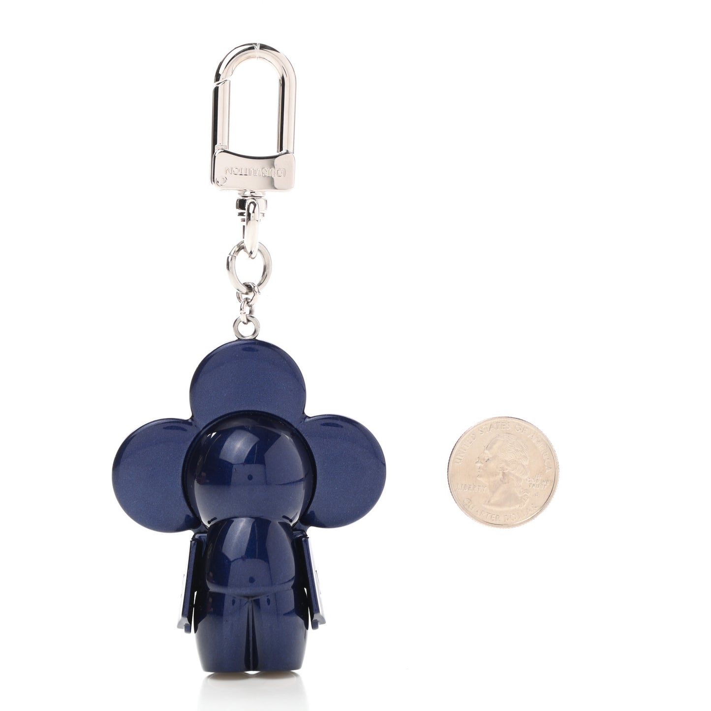 Metal Vivienne Bag Charm Key Holder Blue Marine