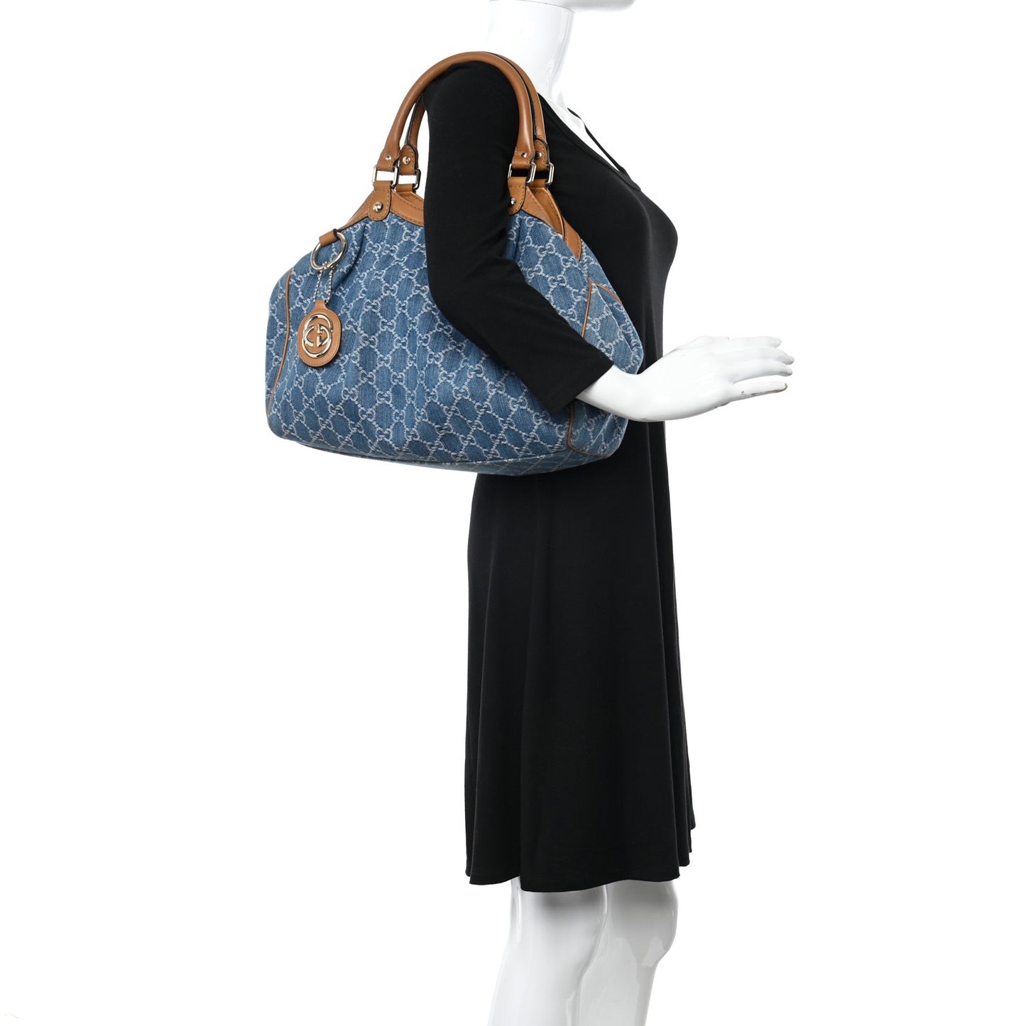 Denim Monogram Medium Sukey Tote Blue