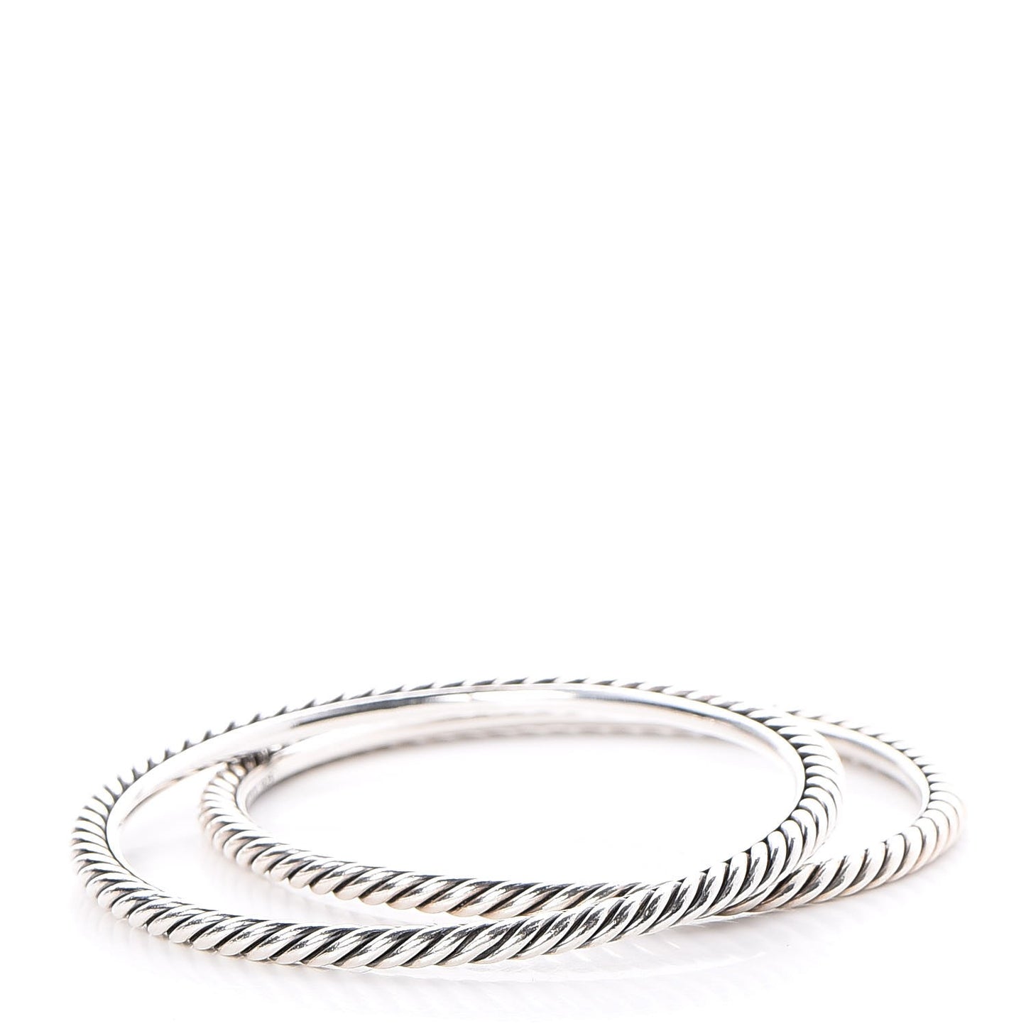 Sterling Silver Cable Classics Bangles Bracelet Set of 2