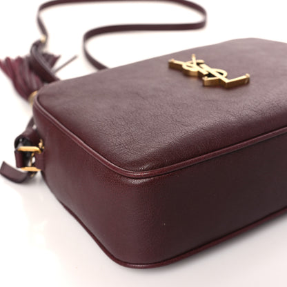 Saint Laurent Lambskin Monogram Lou Camera Bag Burgundy 7 of 11