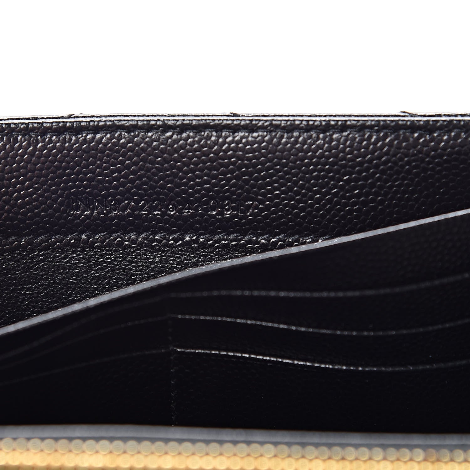 Saint Laurent Grain De Poudre Matelasse Chevron Monogram Flap Wallet Black 7 of 8