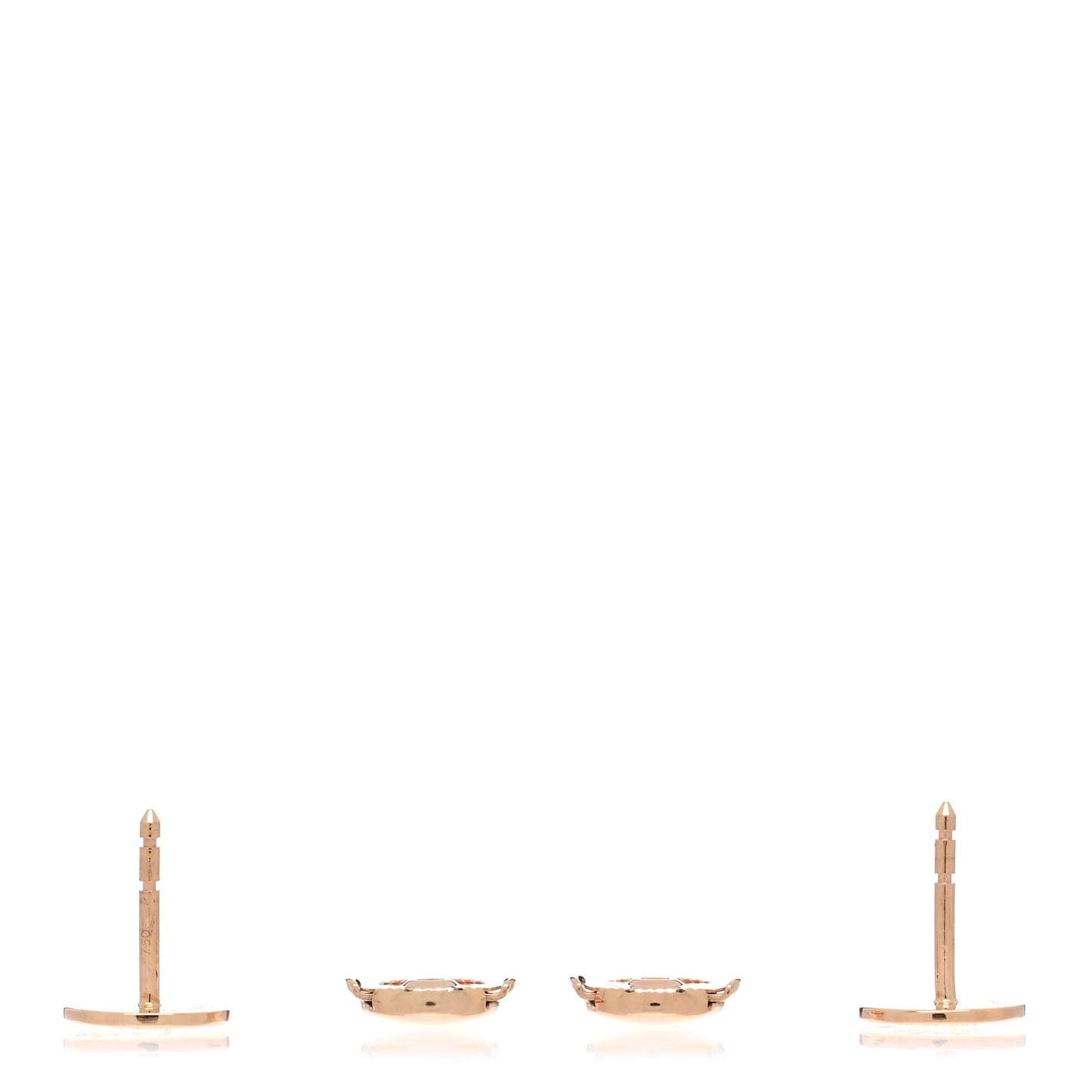 18K Rose Gold TPM Ex-Libris Stud Earrings