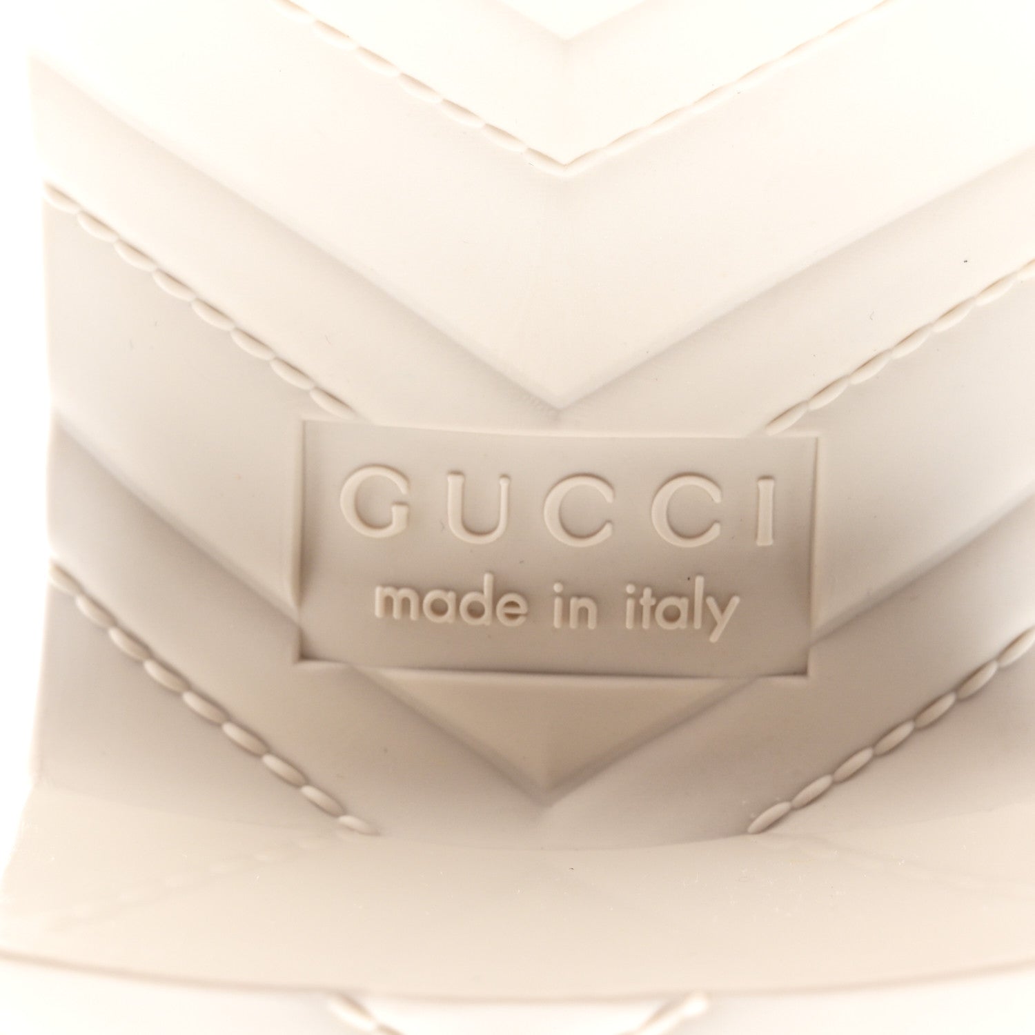 Gucci Rubber Gucci Logo Womens Platform 20/60mm Slide Sandals 37 Mystic White 6 of 9