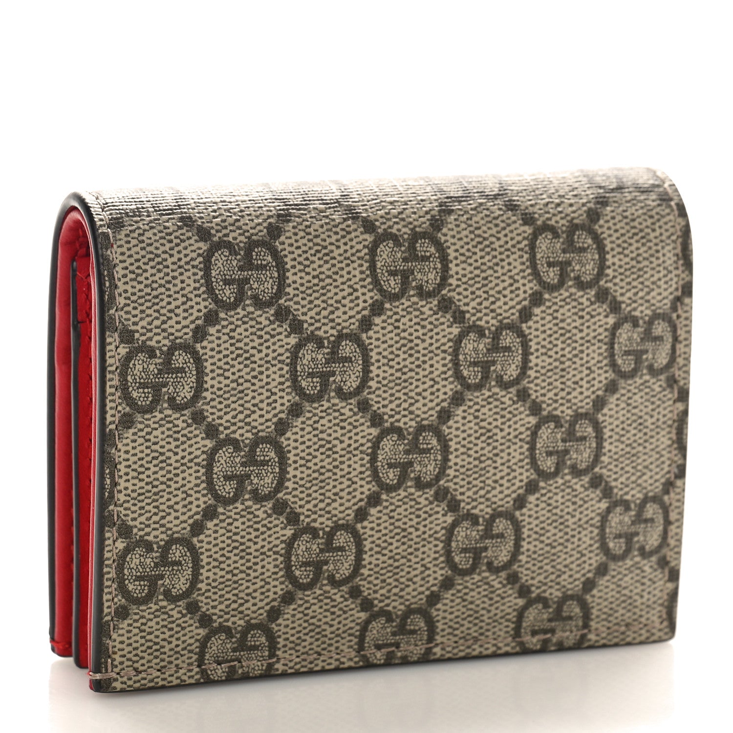 Gucci GG Supreme Monogram Bosco Patch Card Case Wallet Beige 3 of 8