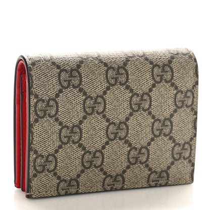 Gucci GG Supreme Monogram Bosco Patch Card Case Wallet Beige 3 of 8