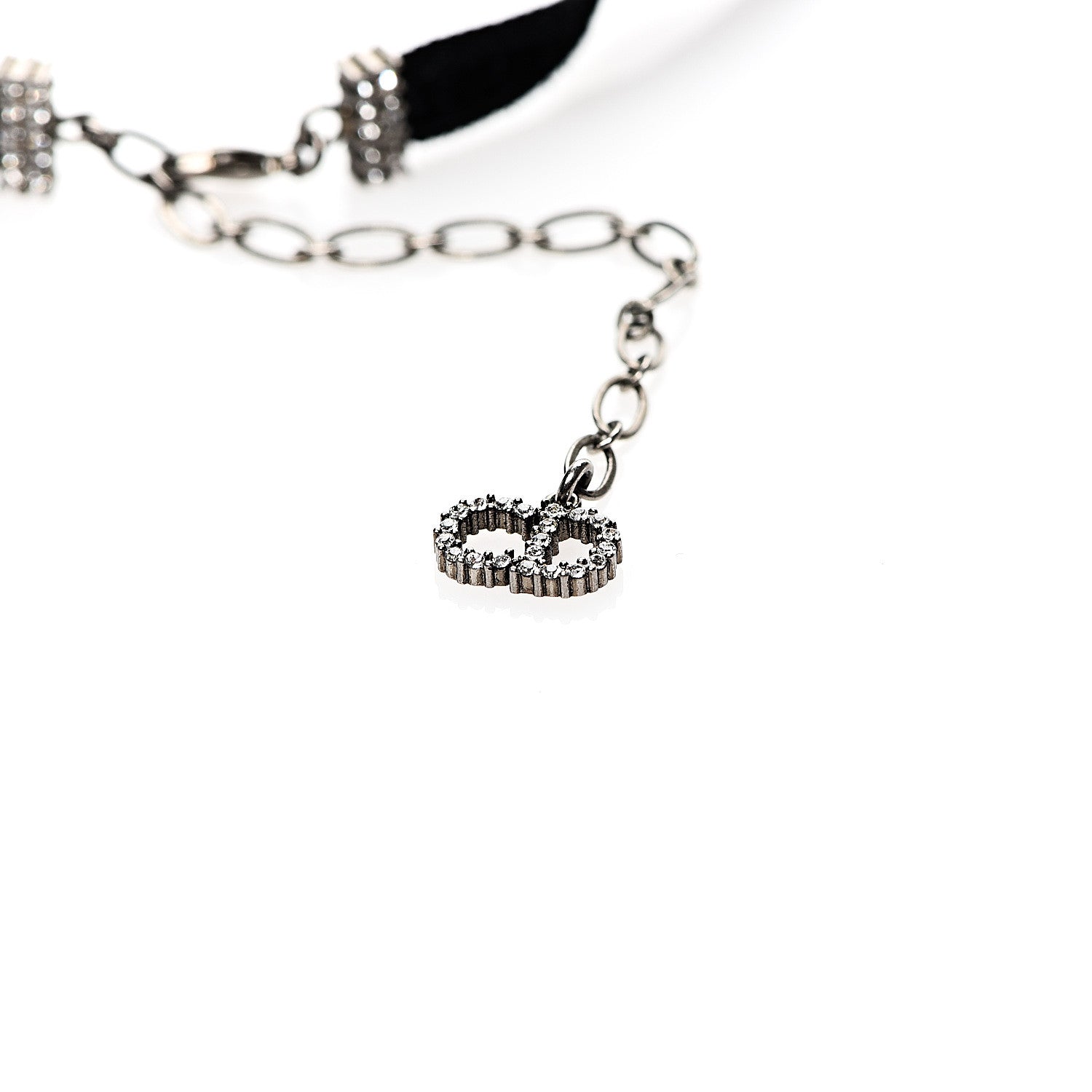 Christian Dior Velvet Crystal J’Adior Choker Necklace Black 3 of 4