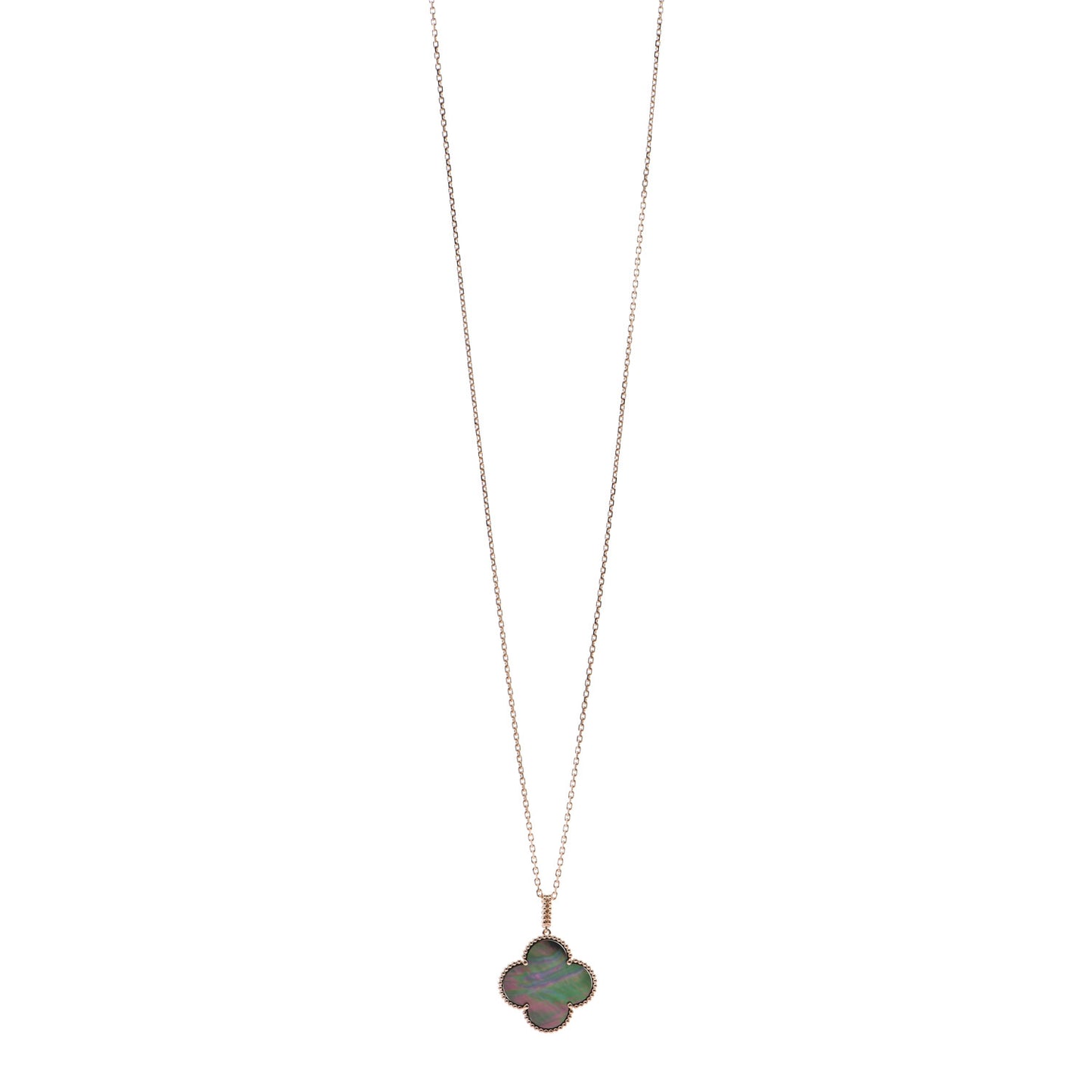 18K Rose Gold Gray Mother of Pearl Magic Alhambra Long Necklace