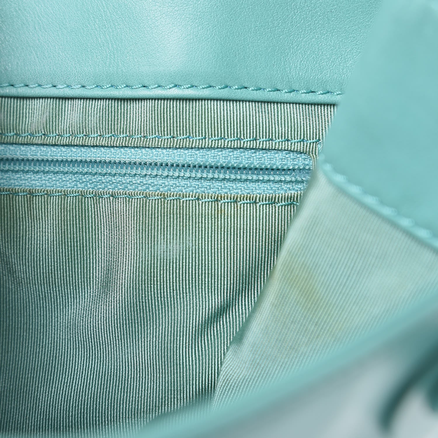 Chanel Lambskin CC Stitched Tote Turquoise 10 of 21