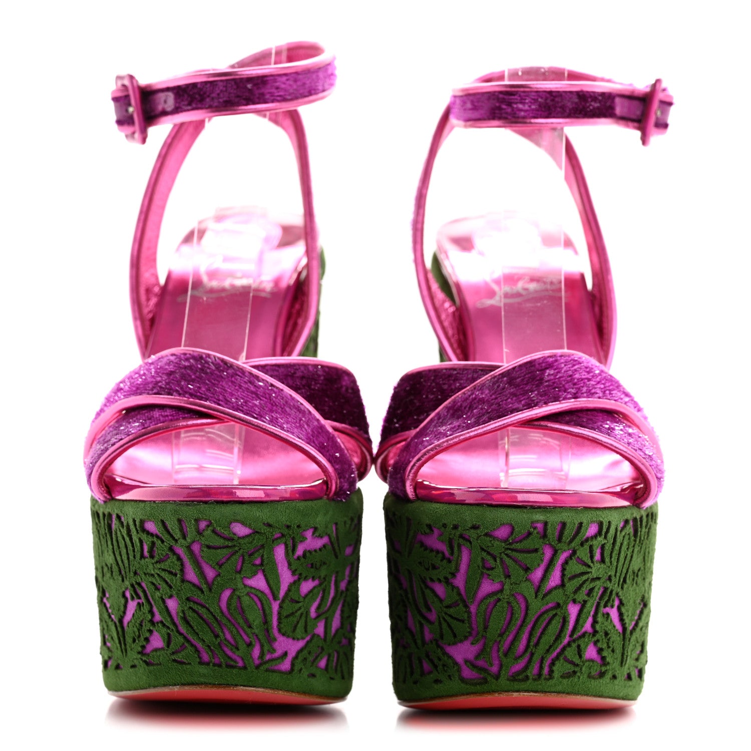 Christian Louboutin Suede Loubi Mystery Superyaz 160 Platform Sandals 37 Purple 3 of 8