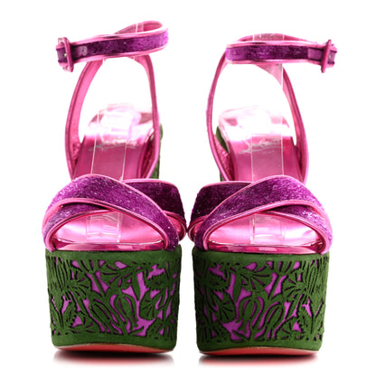 Christian Louboutin Suede Loubi Mystery Superyaz 160 Platform Sandals 37 Purple 3 of 8