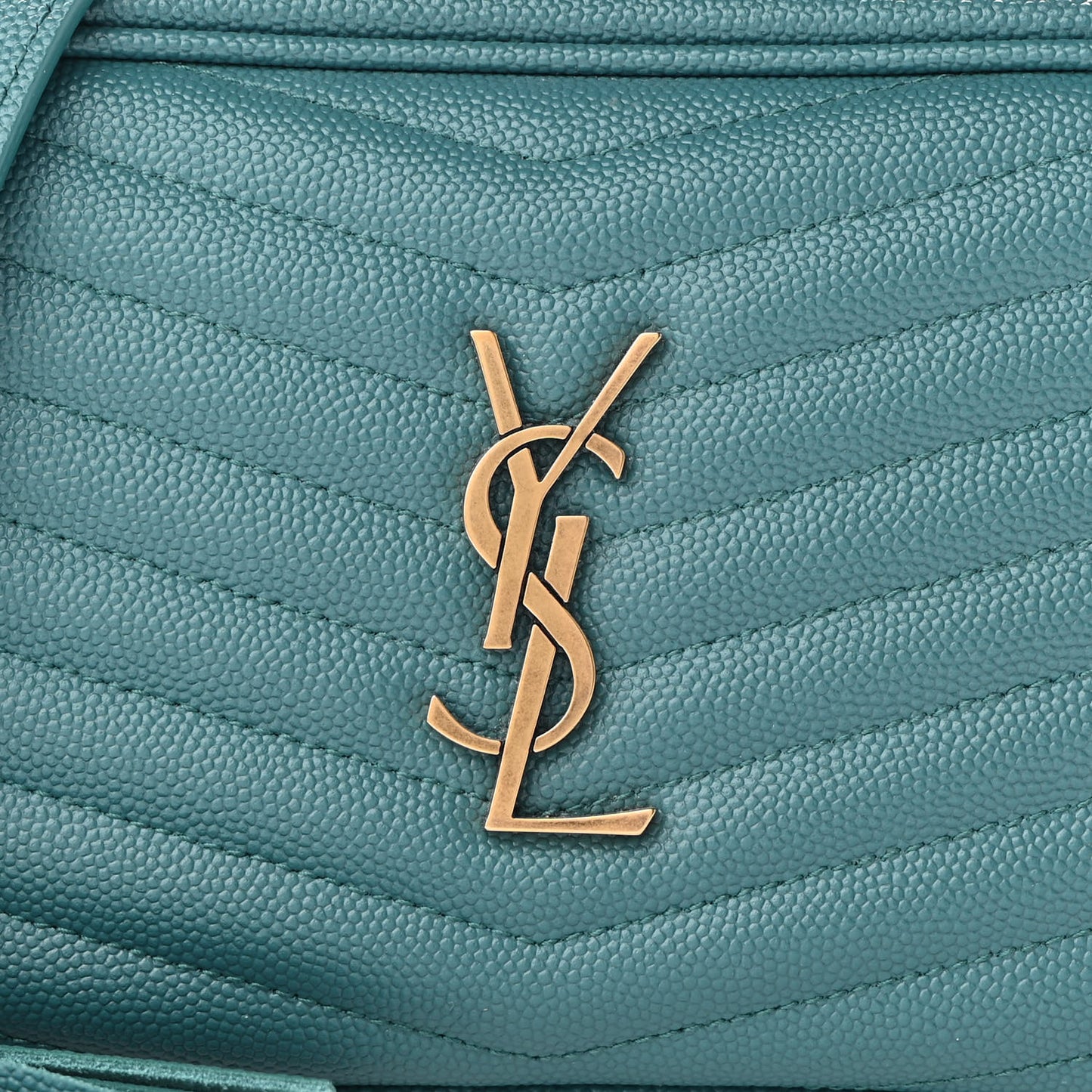 Grain De Poudre Matelasse Monogram Mini Lou Camera Bag Blue Vert
