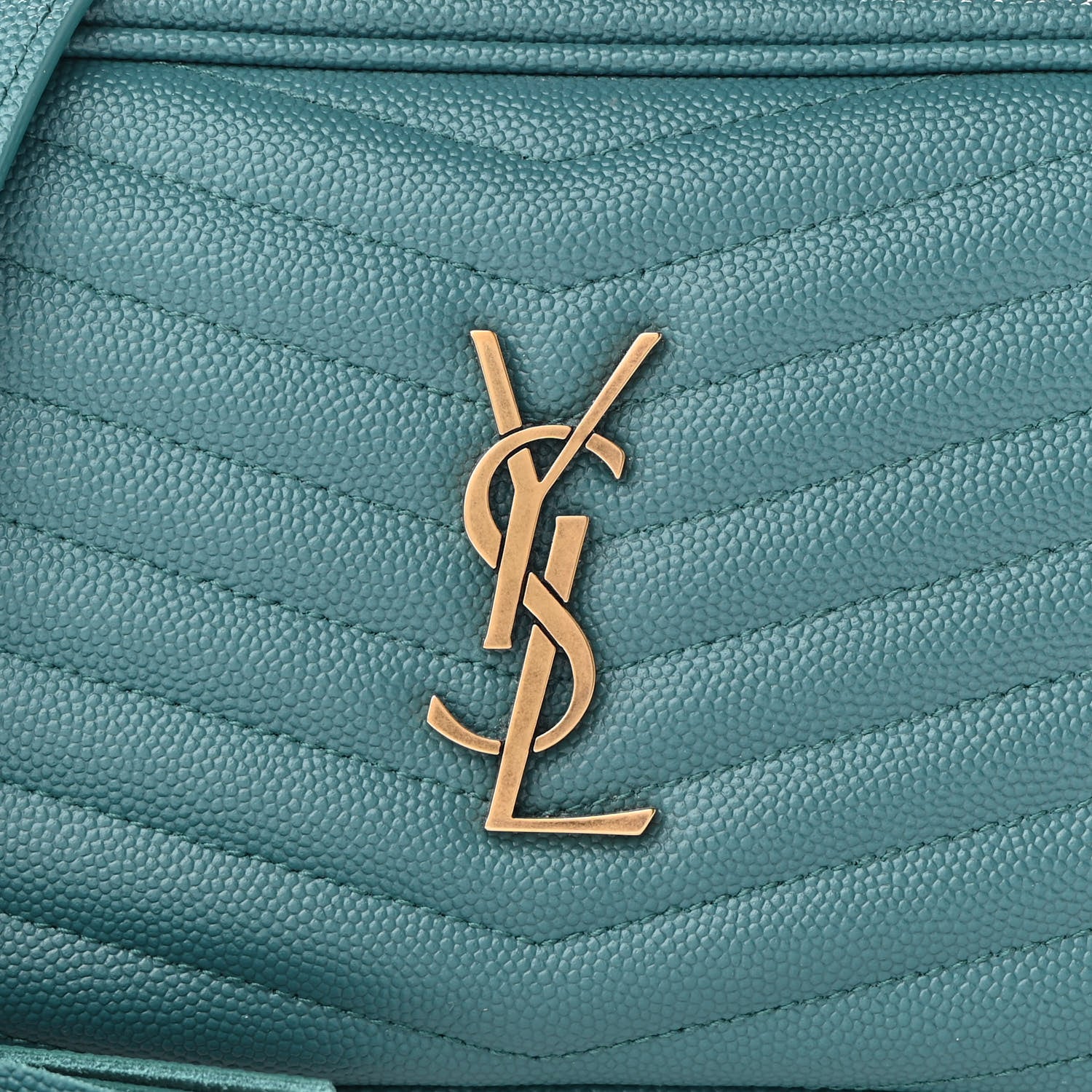 Saint Laurent Grain De Poudre Matelasse Monogram Mini Lou Camera Bag Blue Vert 8 of 9