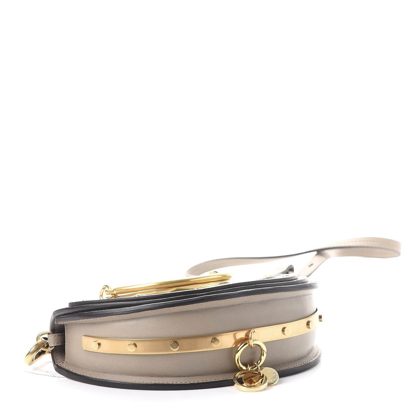 Calfskin Small Nile Bracelet Minaudiere Bag Motty Grey