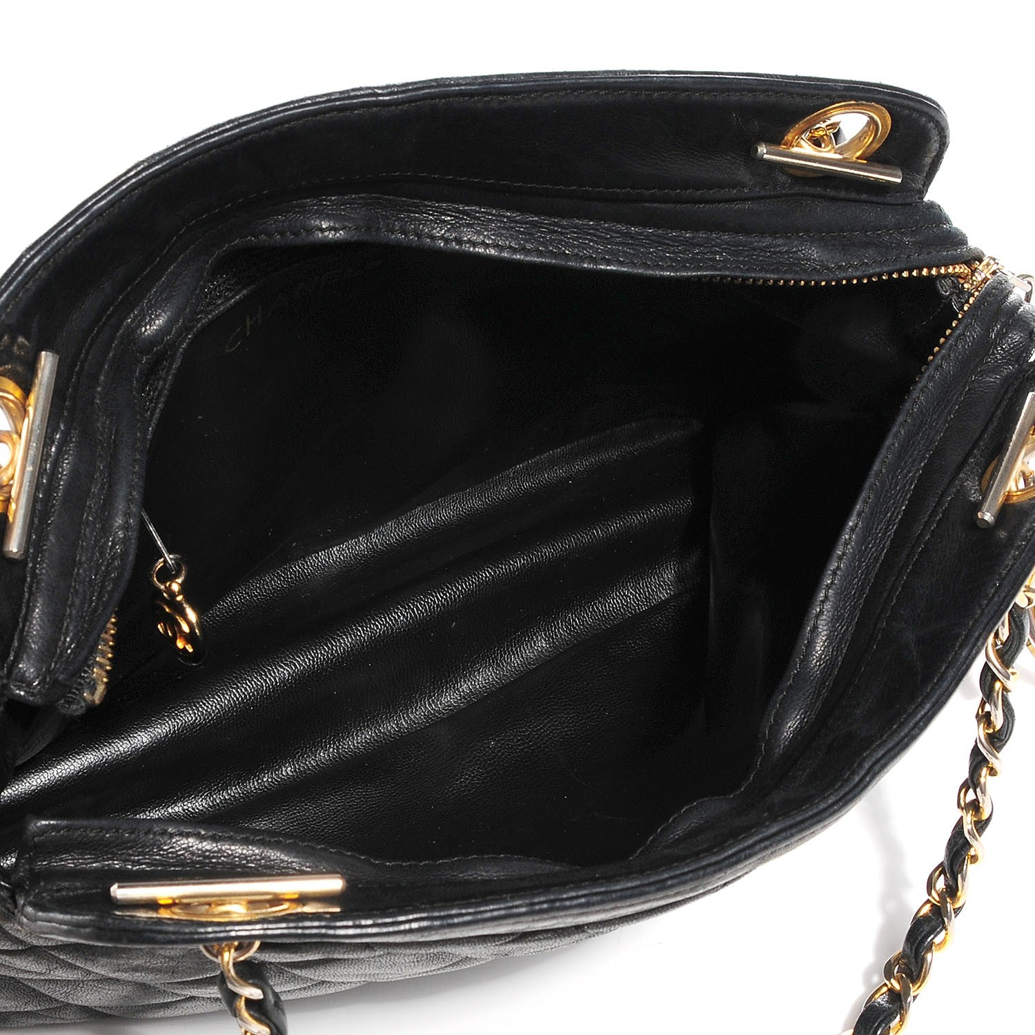 Chanel Lambskin Quilted Shoulder Bag Black 5 of 8