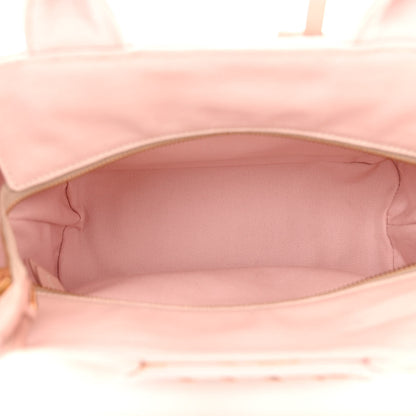 Prada Wicker Canvas Patch Comics Shoulder Bag Pink 5 of 12