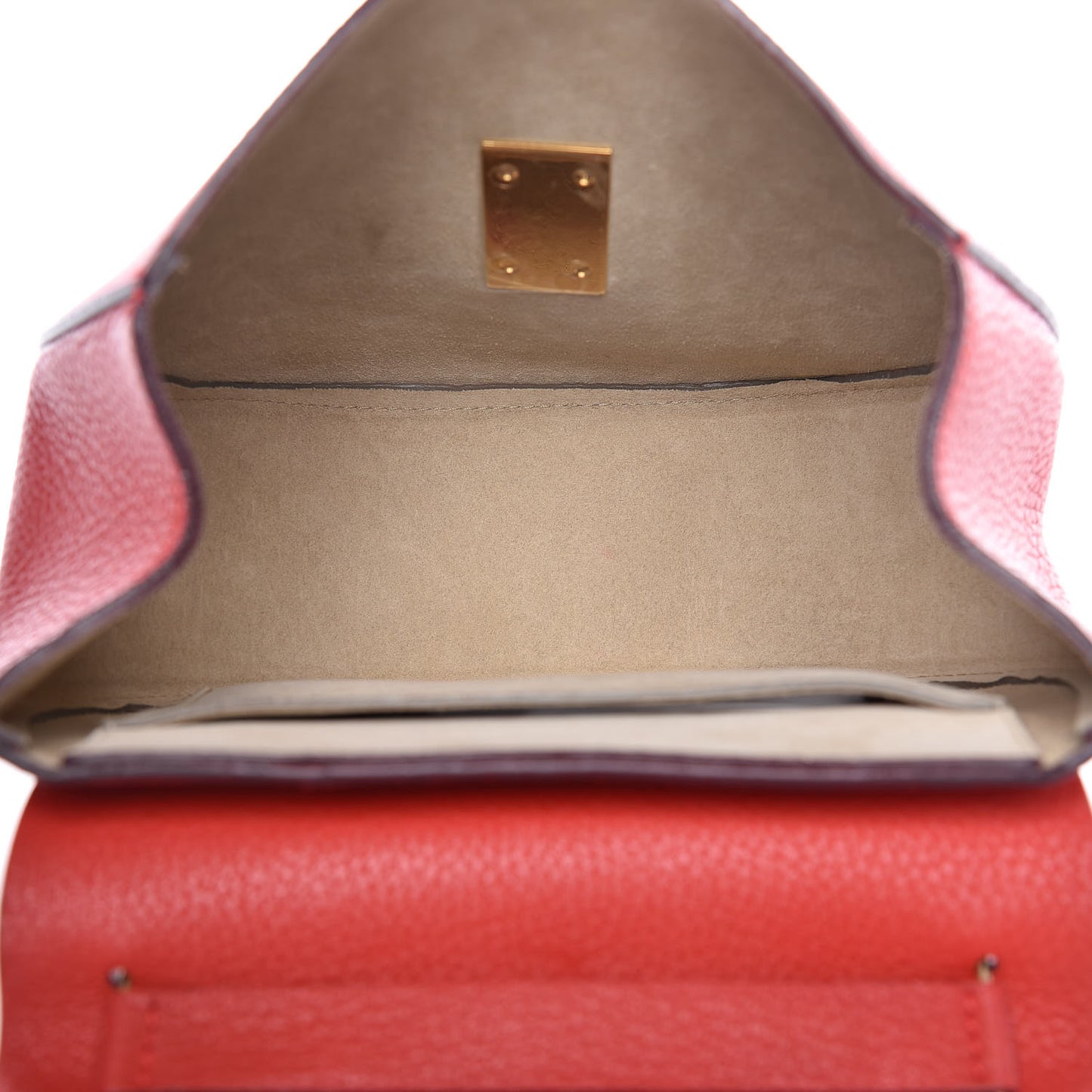 Grained Lambskin Drew Shoulder Bag Plaid Red