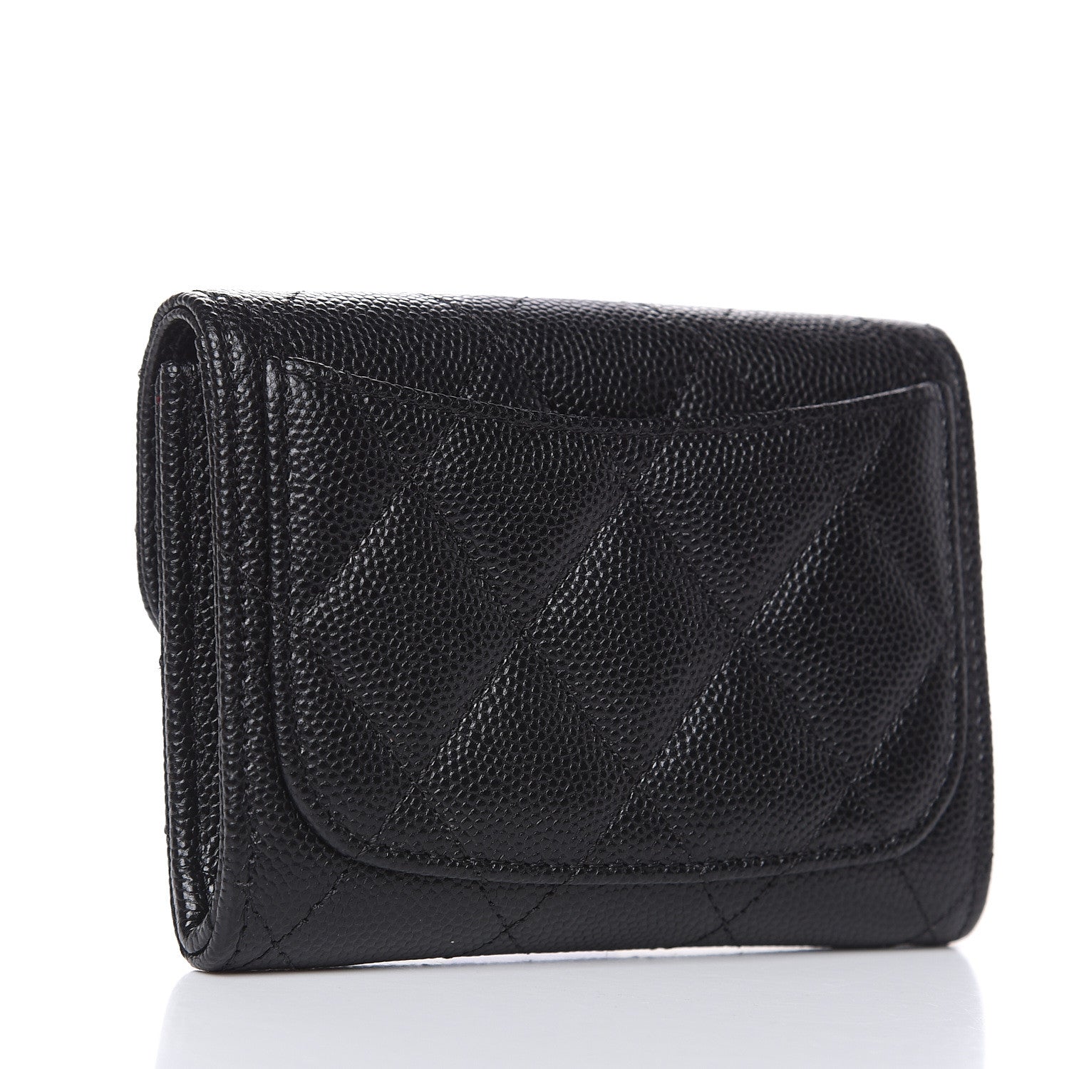 Chanel Caviar Quilted Flap Card Holder Wallet Black 3 of 8