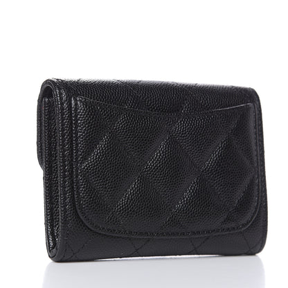 Chanel Caviar Quilted Flap Card Holder Wallet Black 3 of 8
