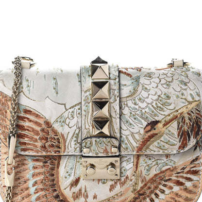 Valentino Garavani Vitello Japanese Bird Embroidered Small Glam Lock Rockstud Flap Multicolor 10 of 11