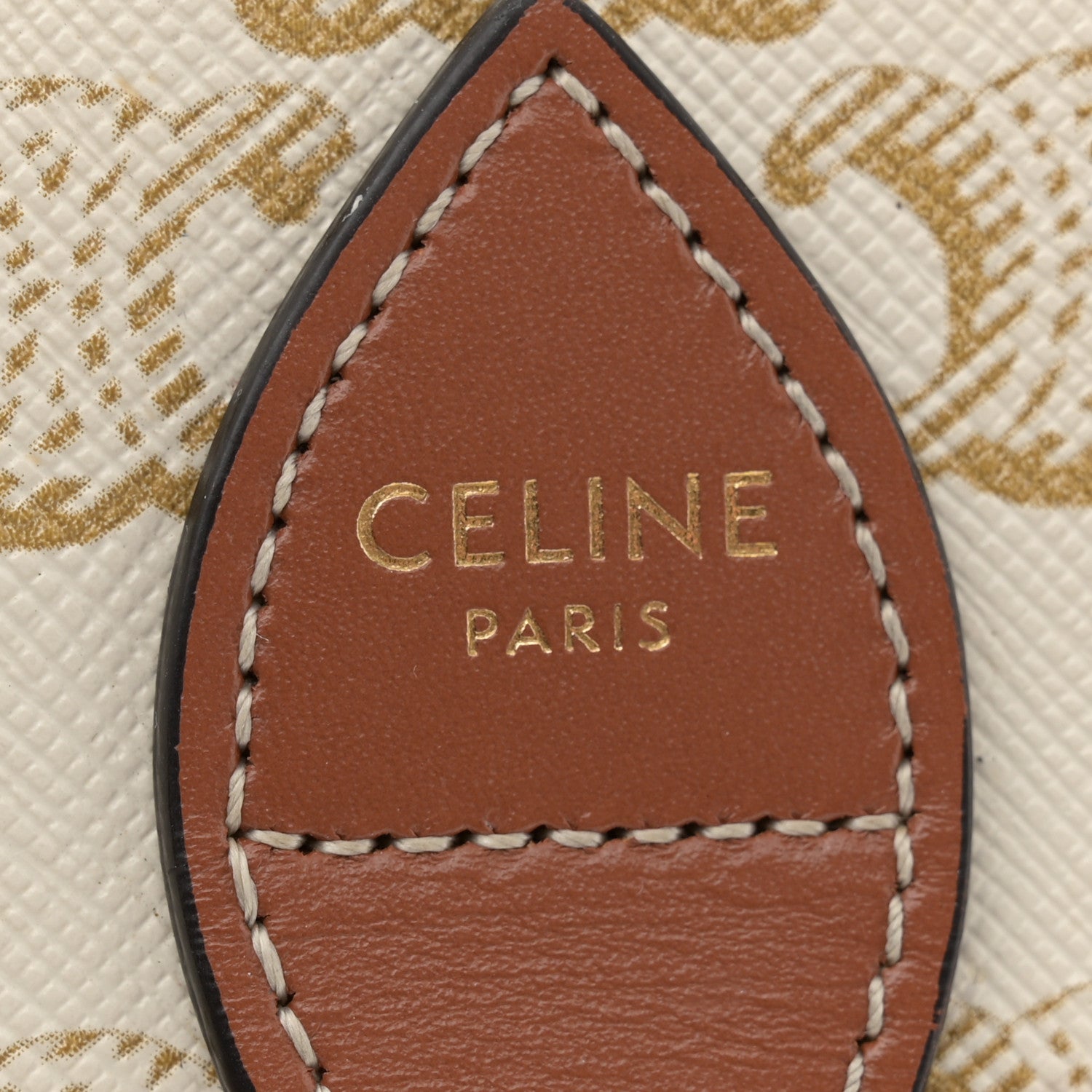 Celine Triomphe Canvas Medium Folco Bag White 6 of 12