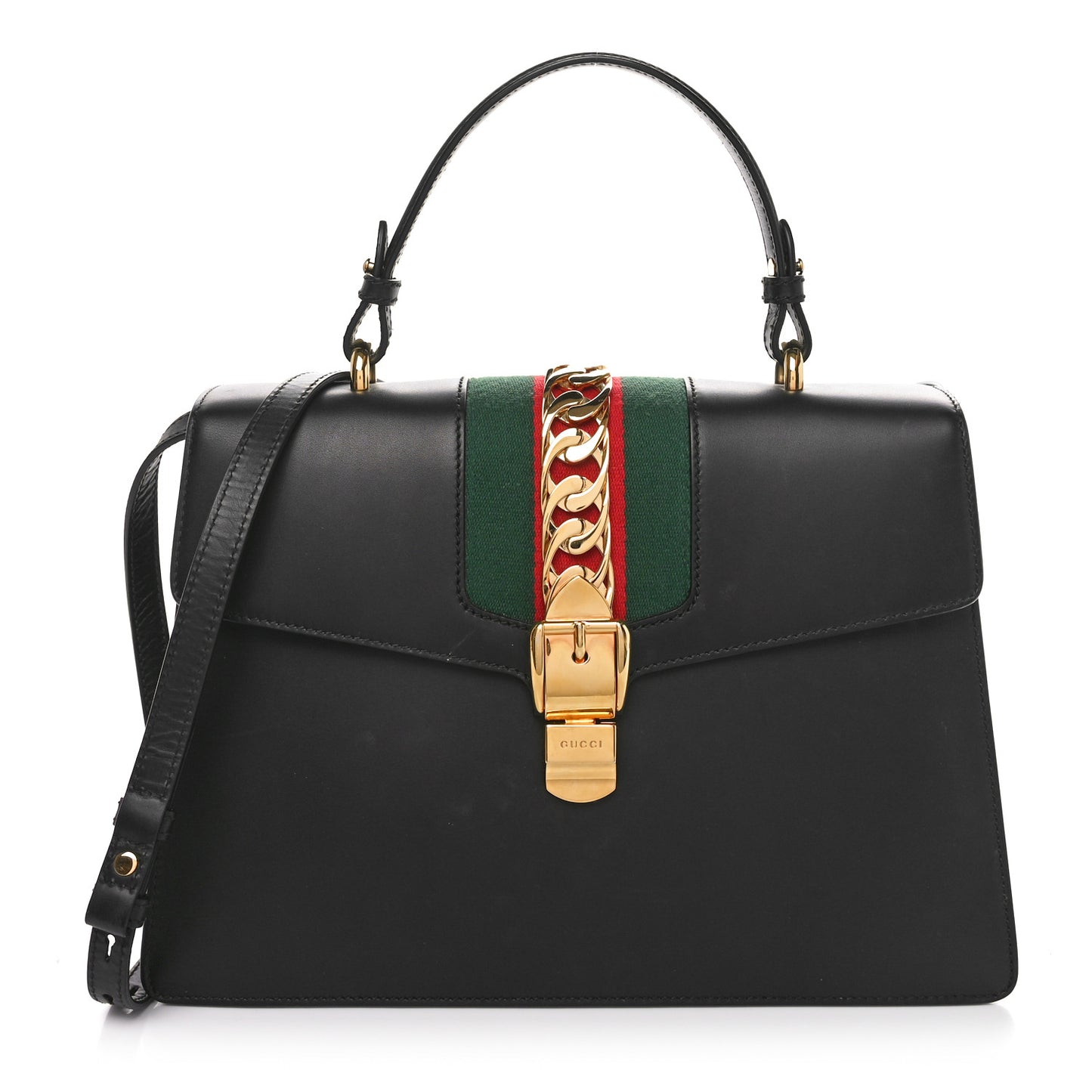 Calfskin Medium Sylvie Top Handle Bag Black