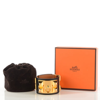 Hermes Box Calfskin Collier de Chien CDC Bracelet S Black 5 of 6