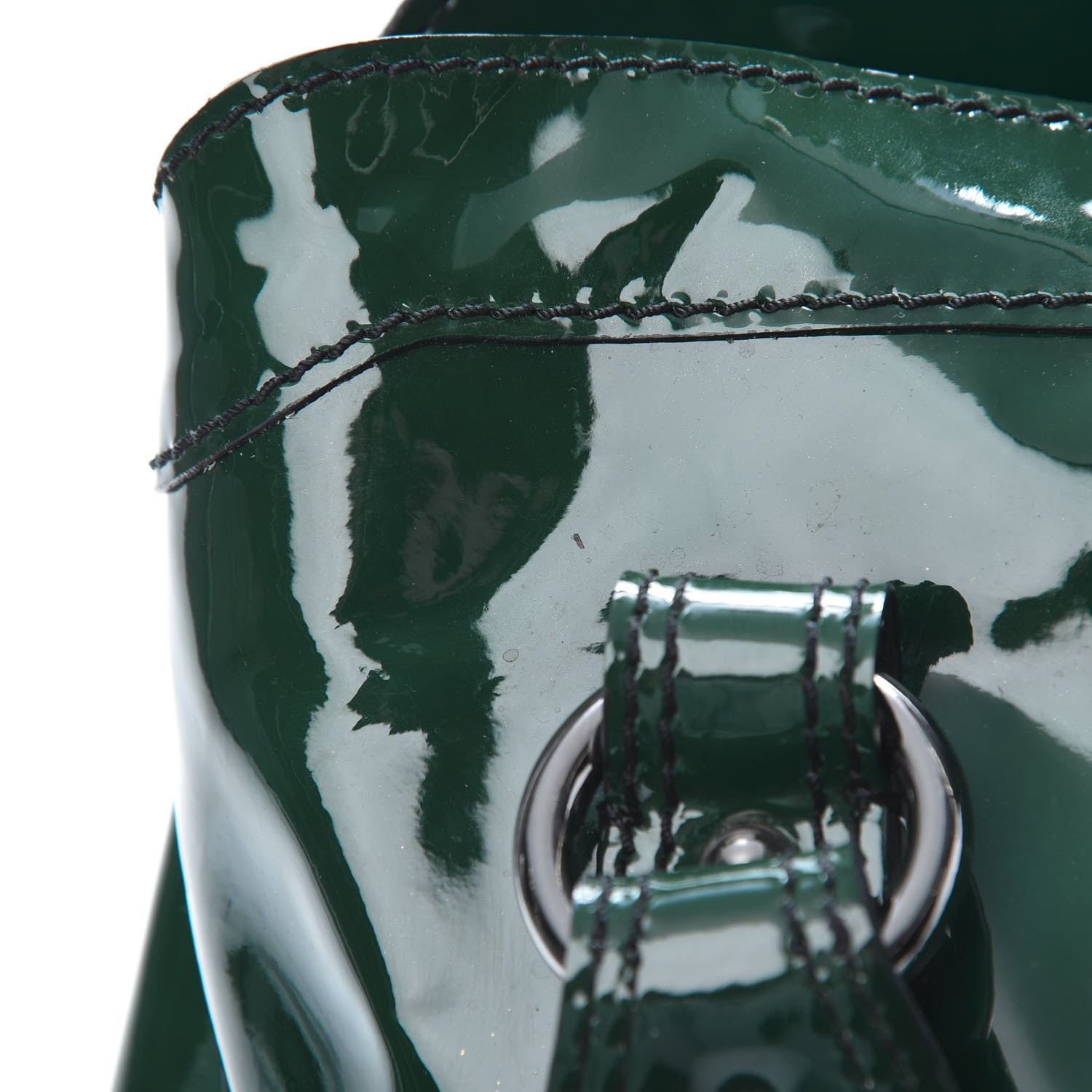 Valentino Garavani Patent Crystal Catch Satchel Green 12 of 13