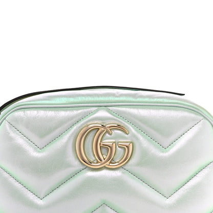 Gucci Iridescent Nappa Chevron Matelasse Small GG Marmont Chain Shoulder Bag Iridescent Salvy Green 8 of 10