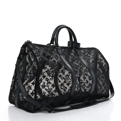 Louis Vuitton Monogram See Through Keepall Bandouliere 50 Black 3 of 10