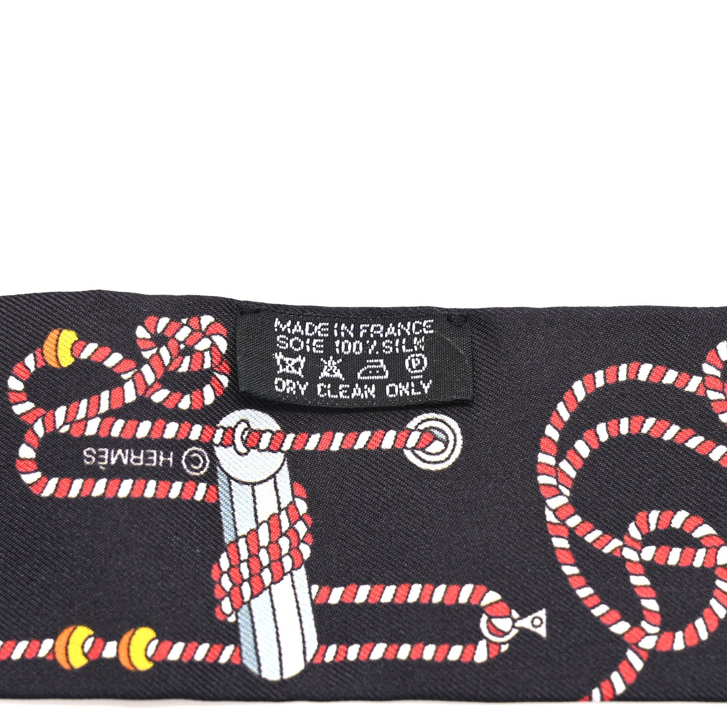 Hermes Silk Cordages Twilly Scarf Black 3 of 4