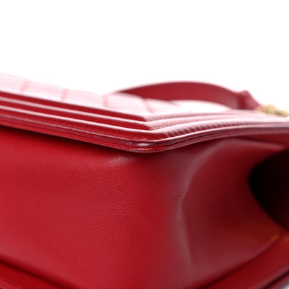 Chanel Caviar Quilted Medium Boy Flap Red 11 of 14