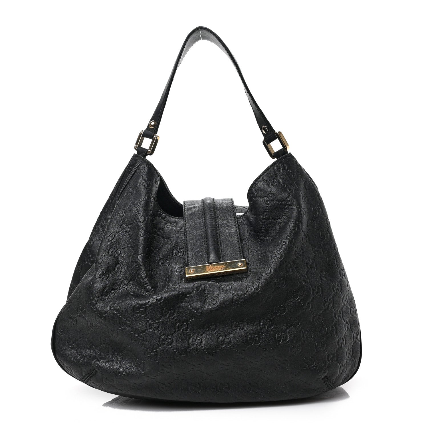 Gucci Guccissima Large New Ladies Web Hobo Black 1 of 9