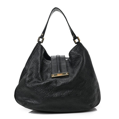 Gucci Guccissima Large New Ladies Web Hobo Black 1 of 9