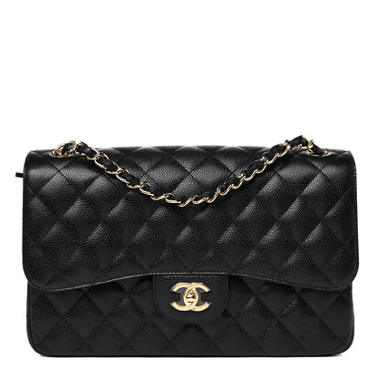 Chanel Caviar Quilted Jumbo Double Flap Black 1 of 9