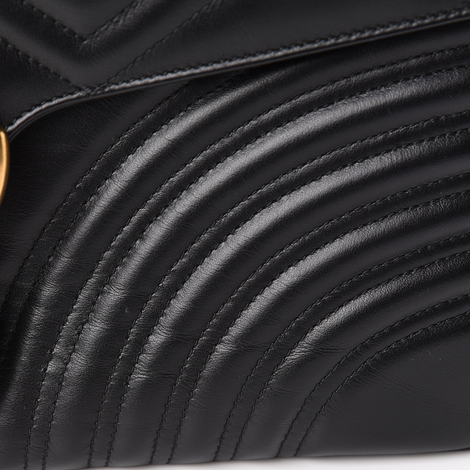 Gucci Calfskin Matelasse Large GG Marmont Shoulder Bag Black 11 of 13