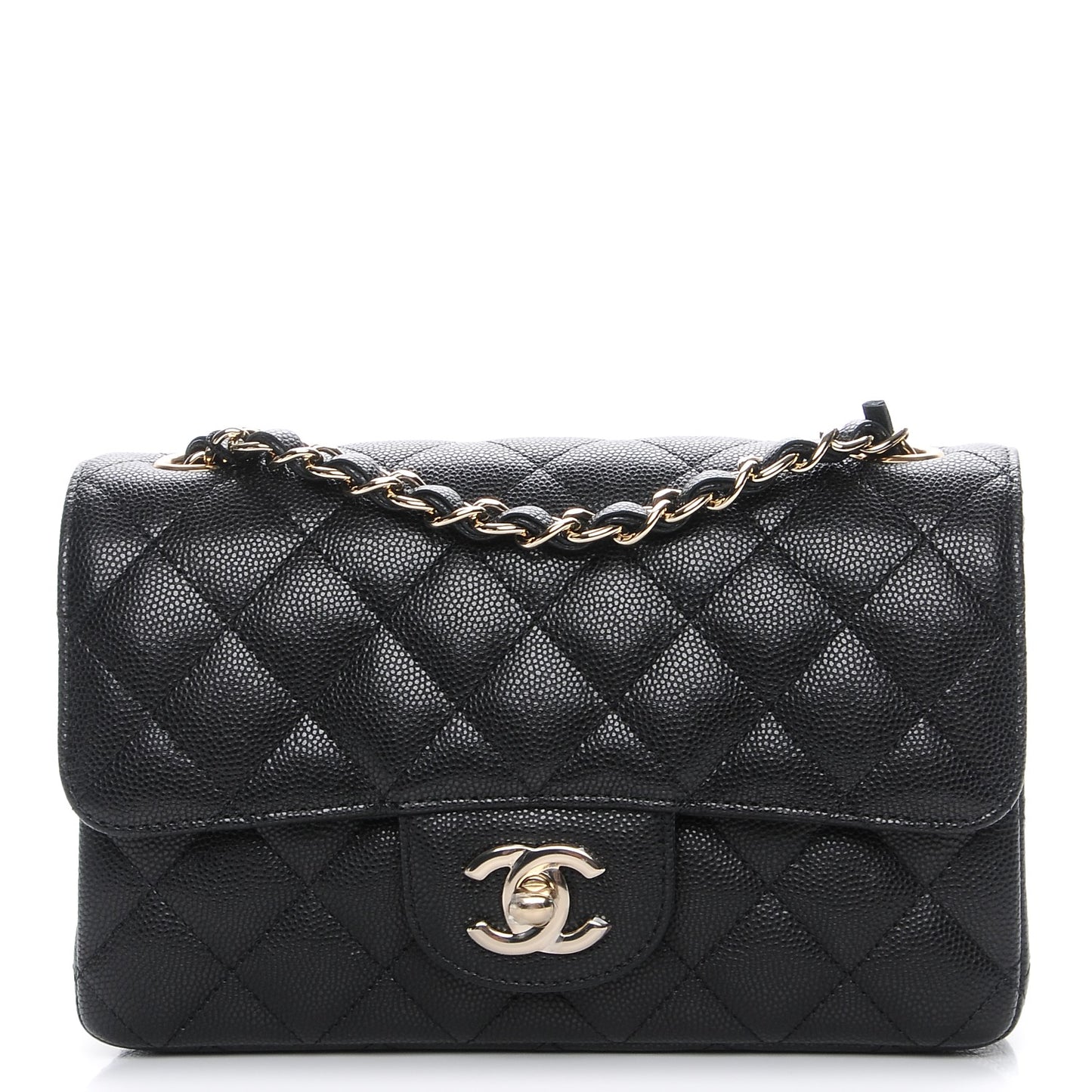 Caviar Quilted Mini Rectangular Flap Black