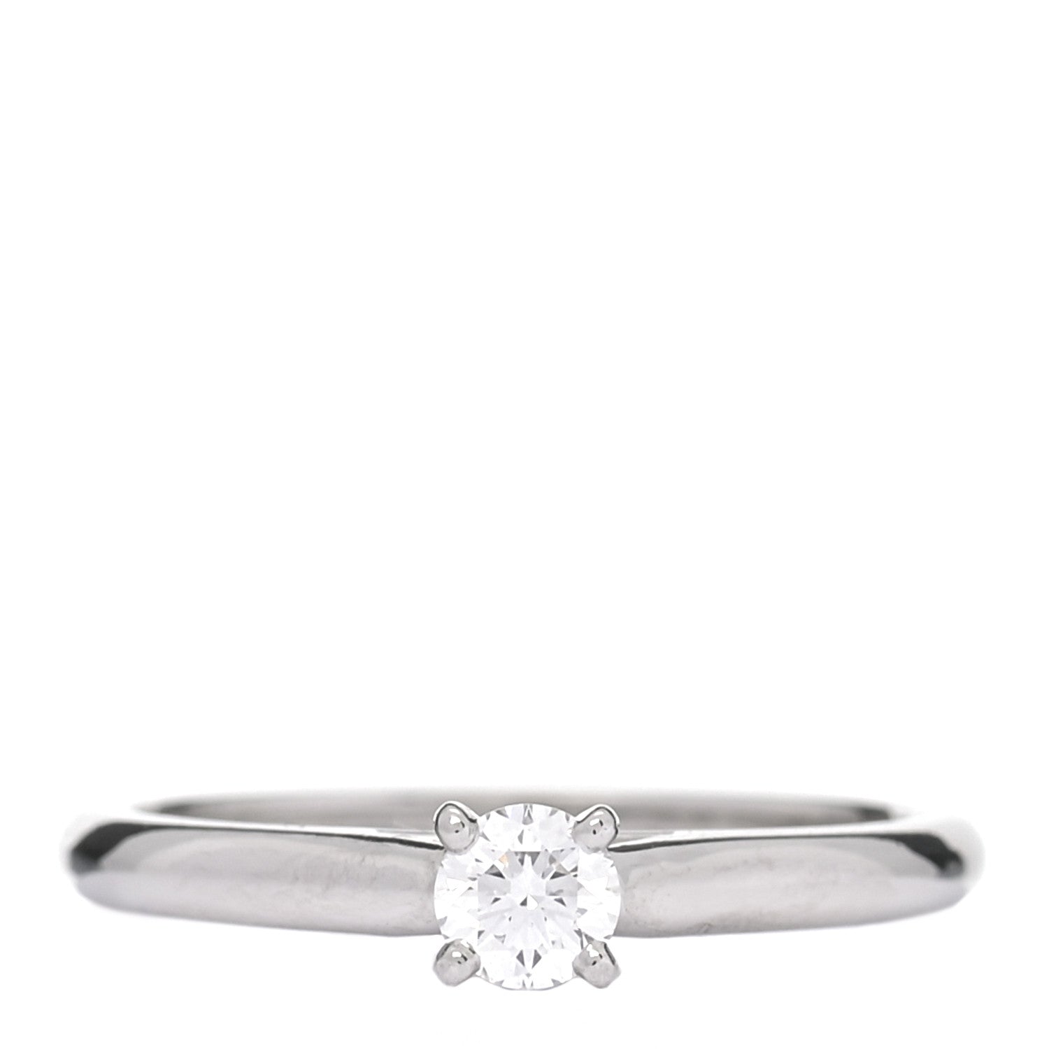 Cartier Platinum Diamond .19ct Solitaire Engagement Ring 50 5.25 1 of 8
