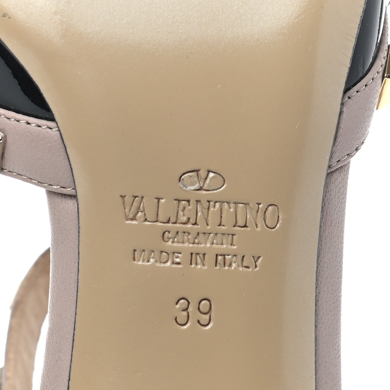 Valentino Garavani Patent Nappa Rockstud Ankle Strap 65mm Pumps 39 Black Poudre 6 of 7