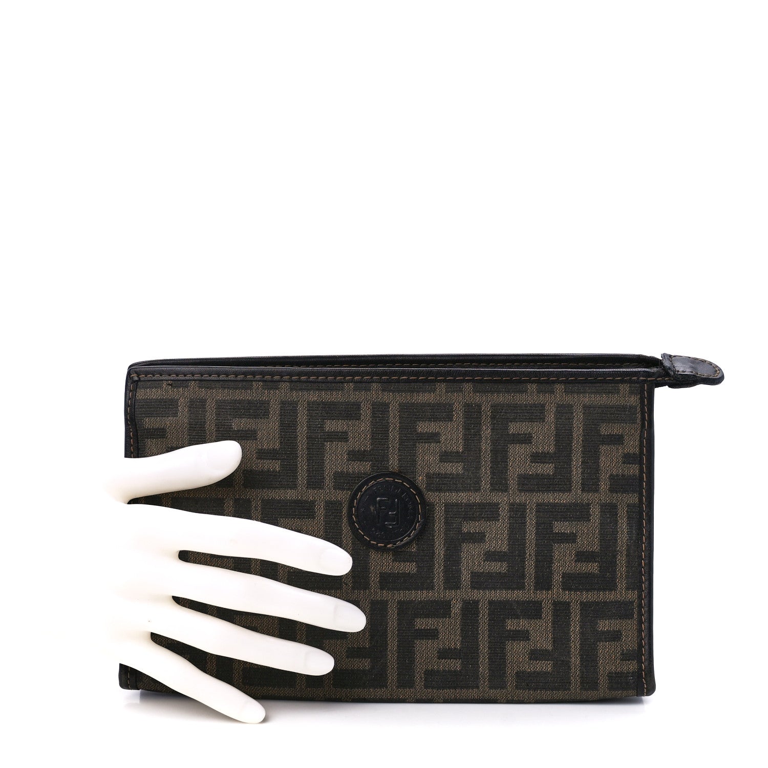 Fendi Zucca Zip Pouch Tobacco 2 of 14